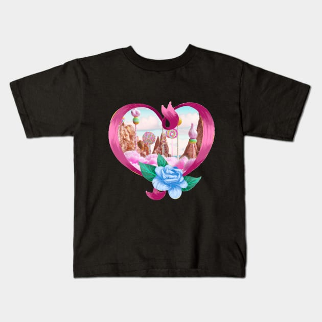 País de las Golosinas Kids T-Shirt by Cotton Candy Art